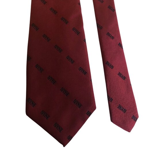 New York Stock Exchange NYSE Silk Tie Maroon Mens Necktie Accessory Office Gift - Picture 3 of 7